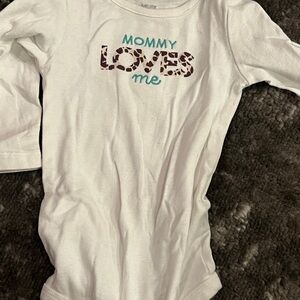Carter's White Long Sleeve Shirt with 'Mommy Loves Me' Design